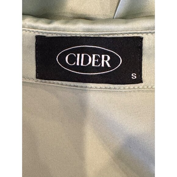 Cider Dress Women Small Mint Green Satin Dirty Martini Long Sleeve Mini Party - Picture 9 of 12